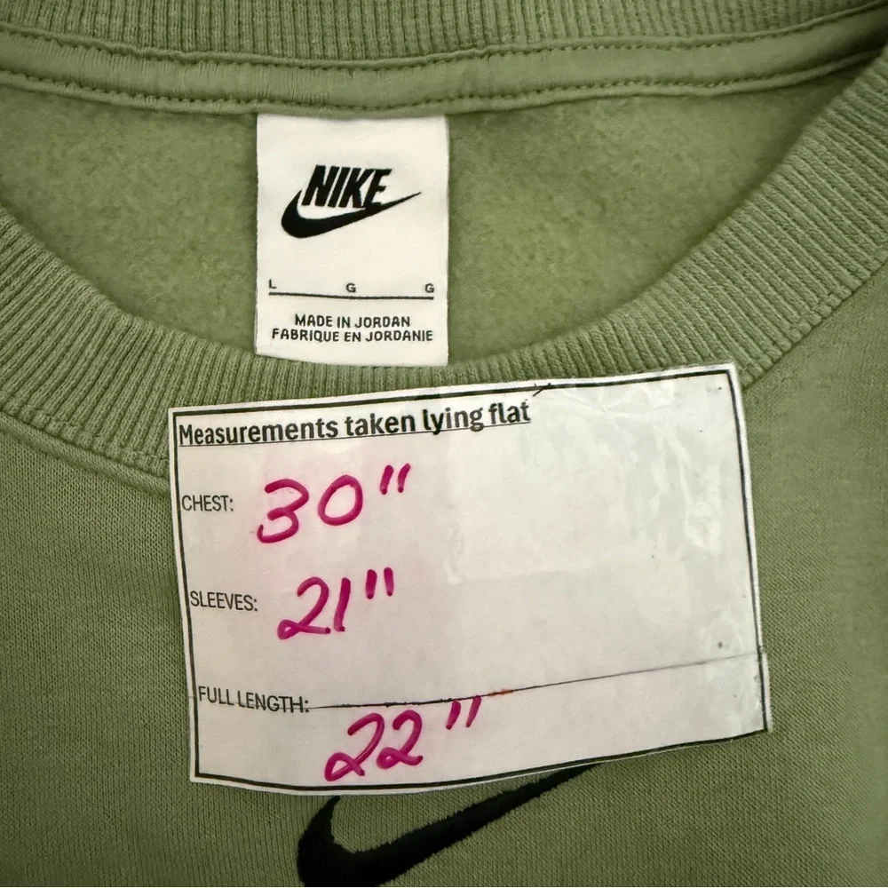 Nike Green Center Swoosh Sweater Size Large